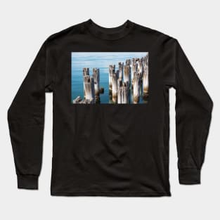 Old wooden piles in clear blue water in Melbourne, Australia. Long Sleeve T-Shirt